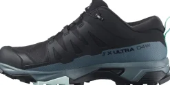 Walking Shoes-Salomon Womens X Ultra 4 GTX Hiking Shoes - Black-Stormy Weather-Opal Blue