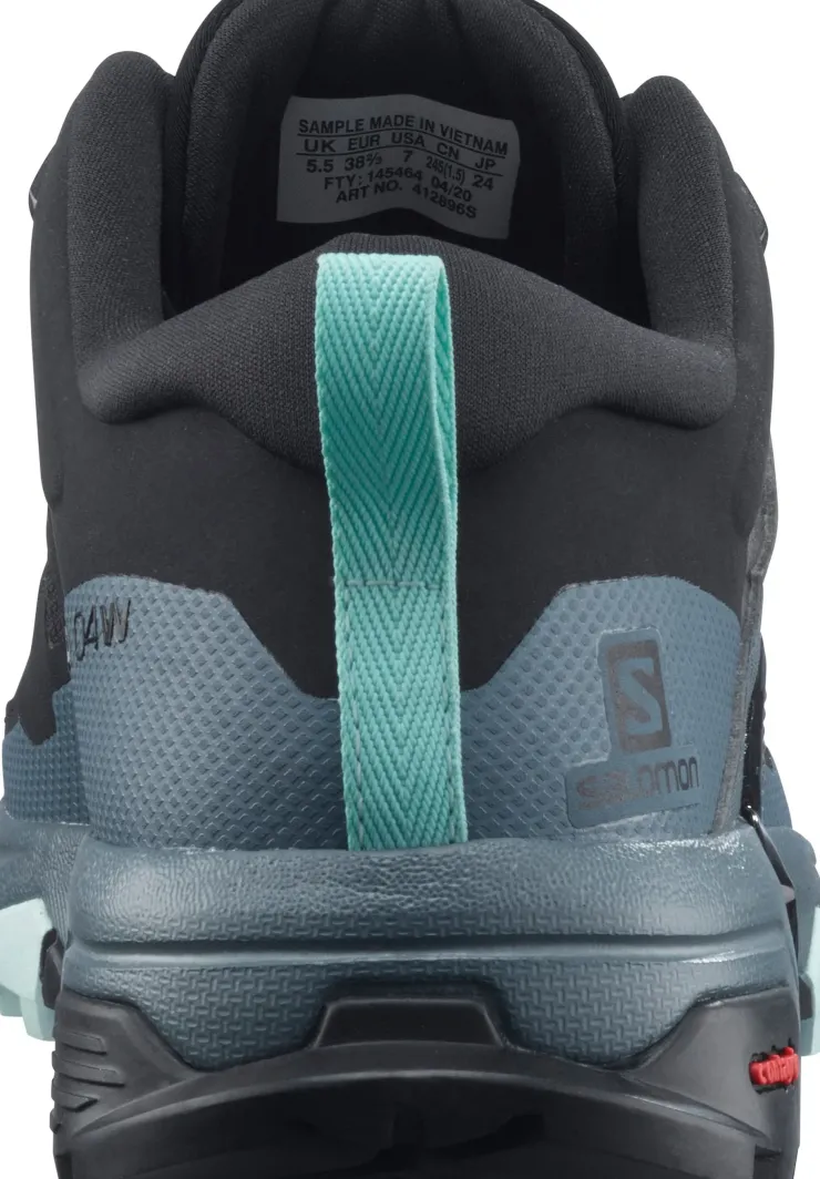 Walking Shoes-Salomon Womens X Ultra 4 GTX Hiking Shoes - Black-Stormy Weather-Opal Blue