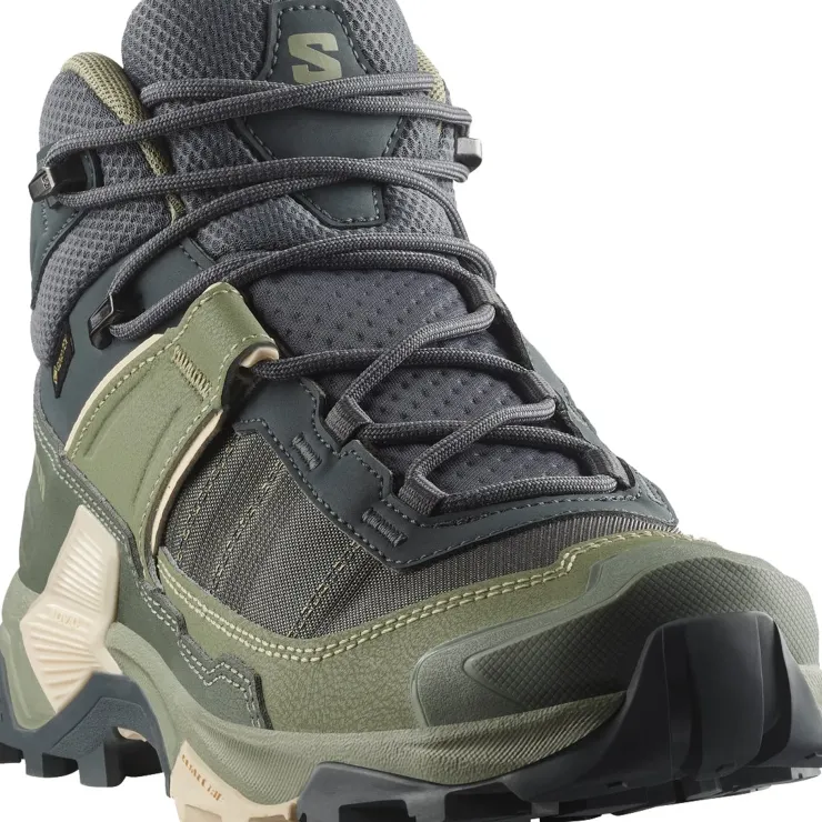 Hiking Shoes & Boots|Mid Height Boots-Salomon Womens X Ultra 5 Mid GTX Shoe - Turbulence-Sedona Sage-Tender