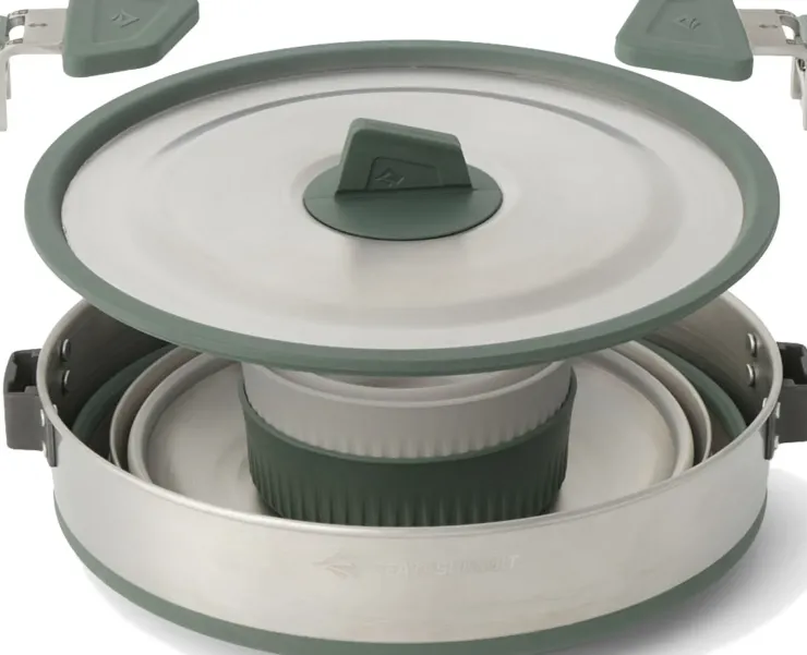 Pots, Pans & Kettles-Sea To Summit Detour Stainless Steel One Pot Cook Set - 5 Piece