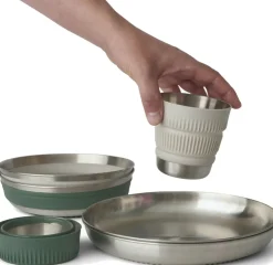 Plates, Bowls, Cups & Utensils-Sea To Summit Detour Stainless Steel Collapsible Dinnerware Set - 2P - 6 Piece