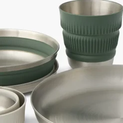 Plates, Bowls, Cups & Utensils-Sea To Summit Detour Stainless Steel Collapsible Dinnerware Set - 2P - 6 Piece
