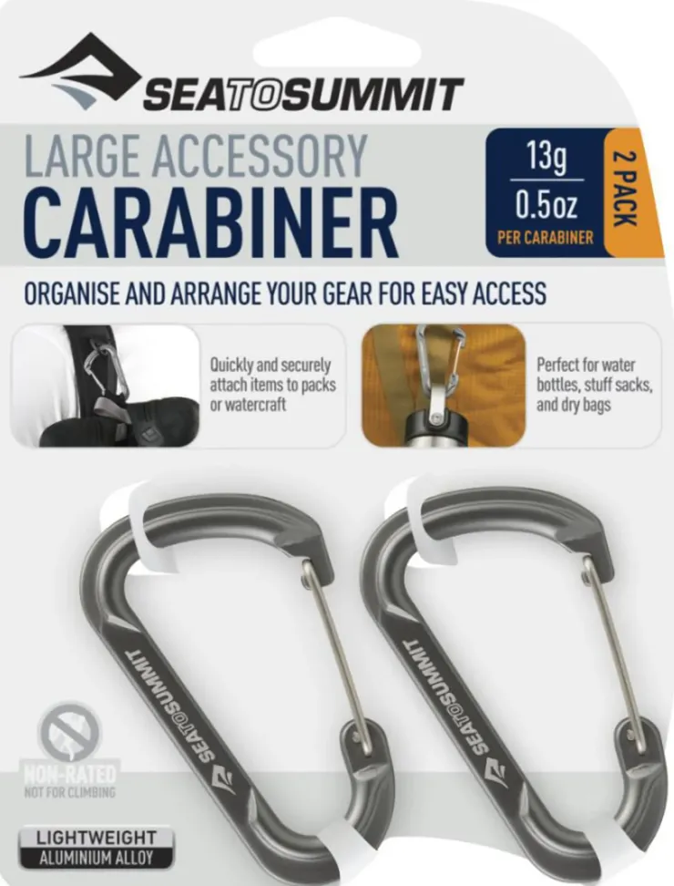Buckles & Straps-Sea To Summit Large Accessory Carabiners - 2pcs - Grey