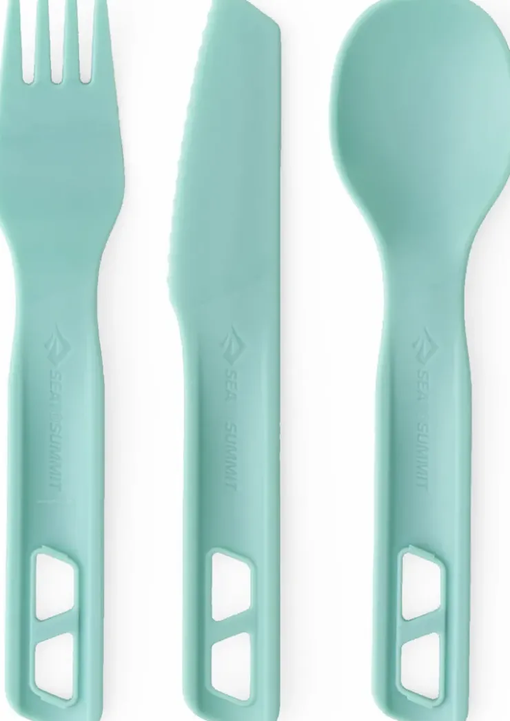 Plates, Bowls, Cups & Utensils-Sea To Summit Passage Cutlery Set - 3 Piece - Aqua Sea