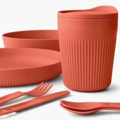 Plates, Bowls, Cups & Utensils-Sea To Summit Passage Dinnerware Set - 1P - 7 Piece - Spicy Orange