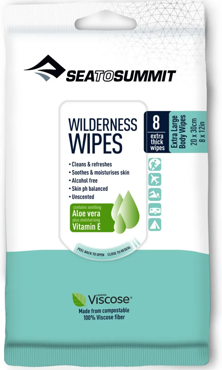 Toiletries & Personal Hygiene-Sea To Summit Wilderness Wipes - 8 Pack XL