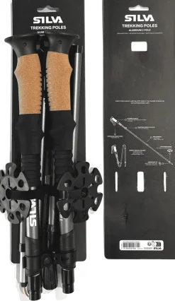 Walking Poles-Silva Trekking Poles Aluminum Z-fold - Grey