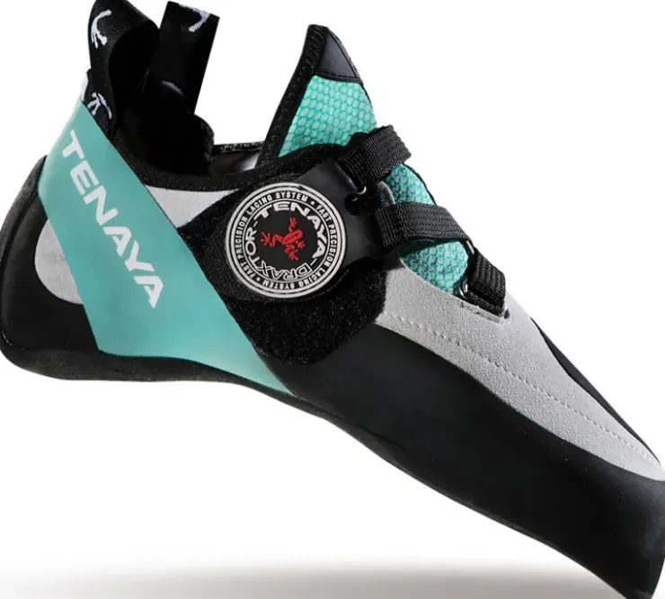 Climbing Shoes|All Round Shoes-Tenaya Oasi LV Climbing Shoes - White-Turquoise
