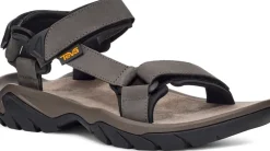 Hiking Shoes & Boots|Sandals-Teva Mens Terra Fi 5 Universal Leather Sandals - Dark Gull Grey