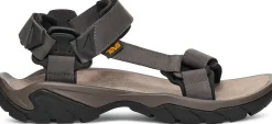 Hiking Shoes & Boots|Sandals-Teva Mens Terra Fi 5 Universal Leather Sandals - Dark Gull Grey