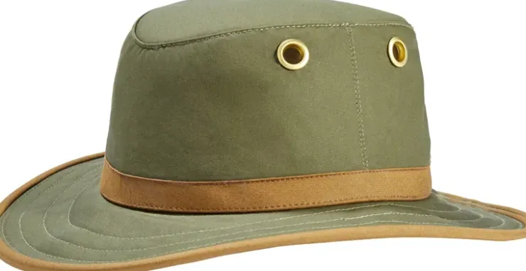 Hats-Tilley Outback Hat - Green - British Tan