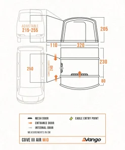 Driveaway Van Awnings-Vango Cove III Air Mid DriveAway Awning