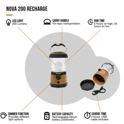 Lights & Lanterns|Lighting-Vango Nova 200 Recharge USB Lantern
