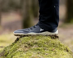 Running Shoes-Vivobarefoot Mens Primus Trail Knit FG Shoes - Obsidian-Sandstone