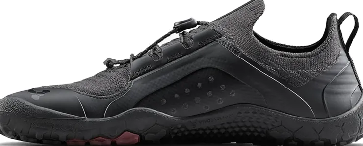 Hiking Shoes & Boots|Running Shoes-Vivobarefoot Mens Primus Trail Knit FG Shoes - Obsidian-Obsidian