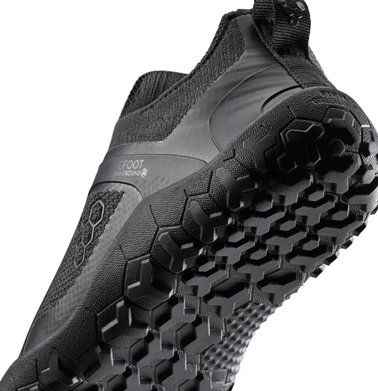 Hiking Shoes & Boots|Running Shoes-Vivobarefoot Mens Primus Trail Knit FG Shoes - Obsidian-Obsidian
