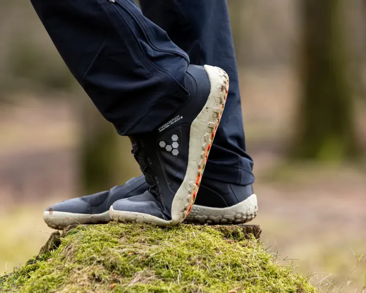 Hiking Shoes & Boots|Running Shoes-Vivobarefoot Mens Primus Trail Knit FG Shoes - Obsidian-Obsidian