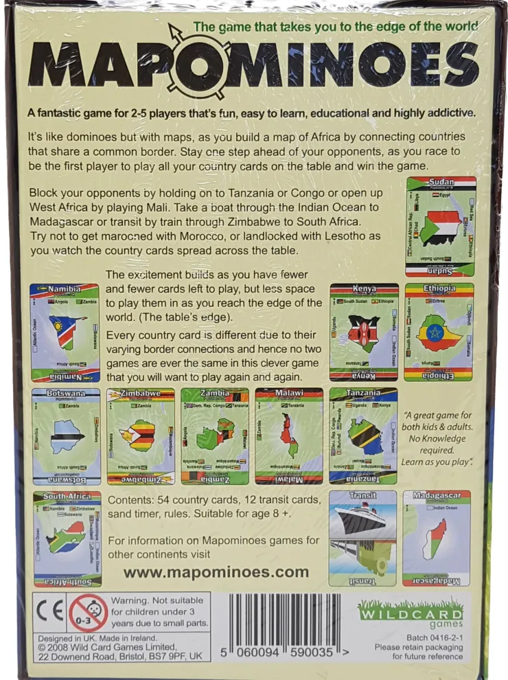 Games|Travel Accessories-Wildcard Games Mapominoes - The Ultimate Geography Game - Africa
