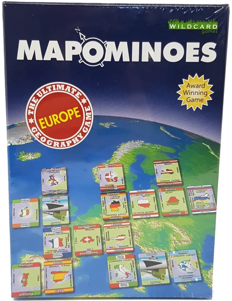 Games|Travel Accessories-Wildcard Games Mapominoes - The Ultimate Geography Game - Europe