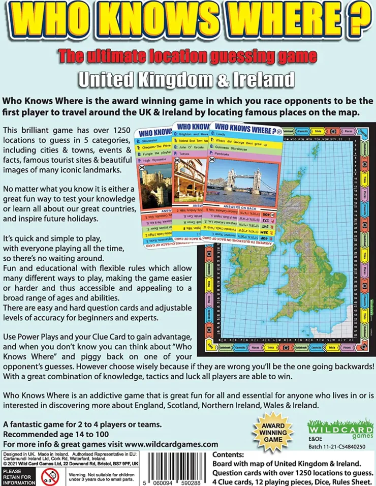 Travel Accessories|Games-Wildcard Games Who Knows Where - UK and Ireland Game