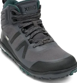 Hiking Shoes & Boots|Mid Height Boots-Xero Shoes Womens Scrambler Mid II WP Boot - Asphalt-Sea Moss