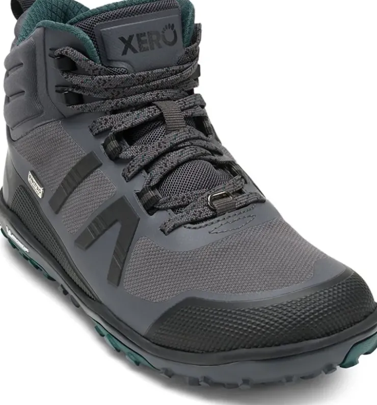 Hiking Shoes & Boots|Mid Height Boots-Xero Shoes Womens Scrambler Mid II WP Boot - Asphalt-Sea Moss