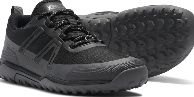 Hiking Shoes & Boots|Walking Shoes-Xero Shoes Womens Scrambler Trail Low WP Shoe - Black-Asphalt