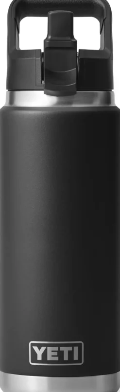 Coffee Mugs & Flasks-Yeti Rambler 26oz Straw Bottle - Black